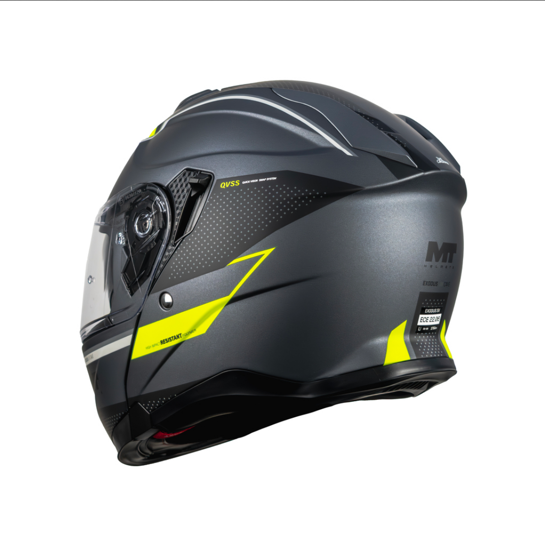 Casco De Moto Mt Helmets Exodus Sv Cave C3 Gris/ Hivis Mate