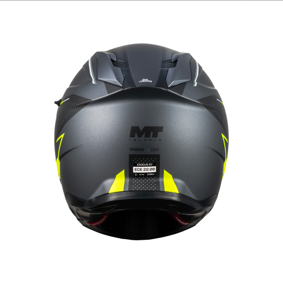 Casco De Moto Mt Helmets Exodus Sv Cave C3 Gris/ Hivis Mate
