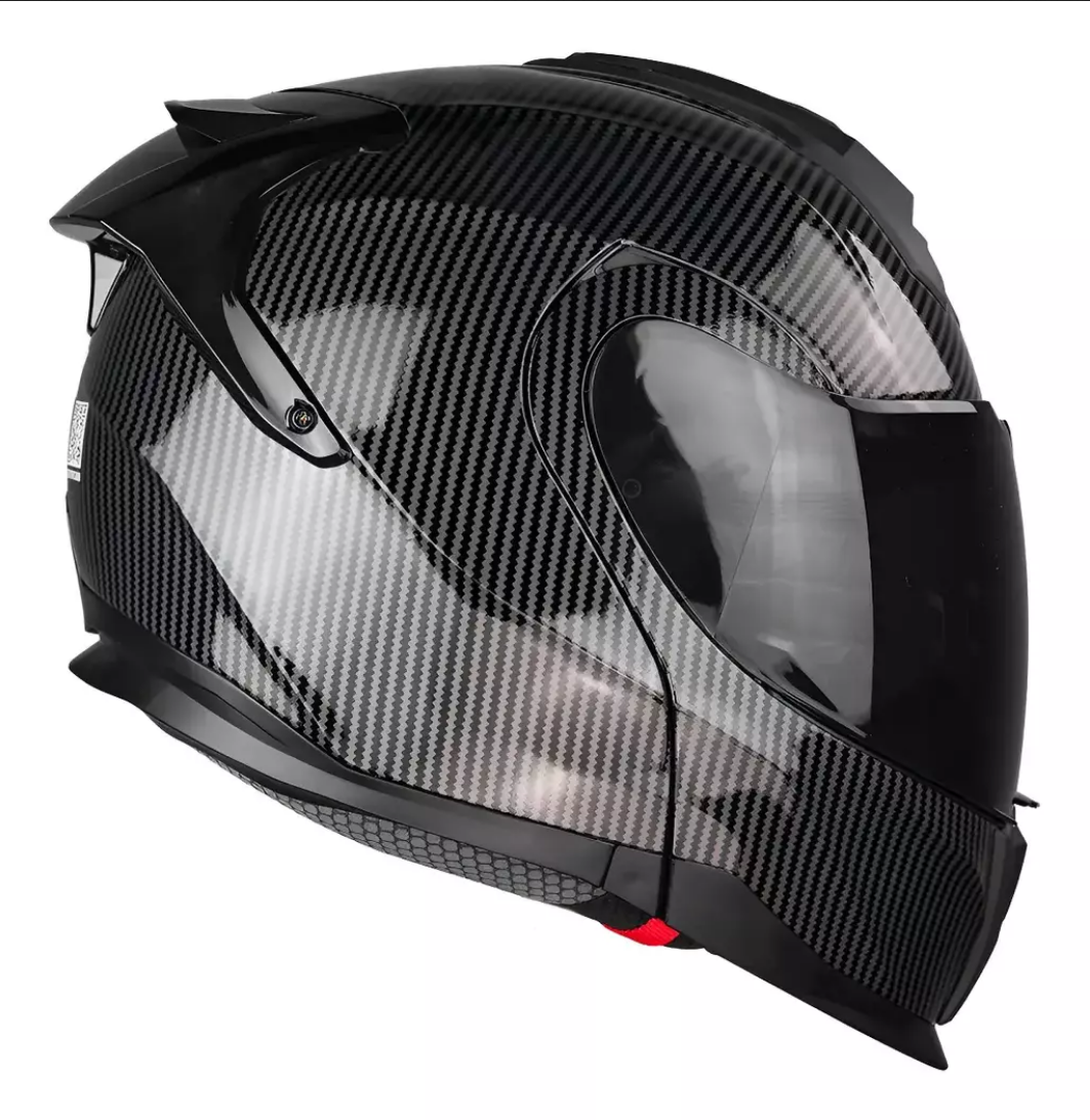 Casco Abatible De Moto Kov Apex Carbon Negro Mate Dot