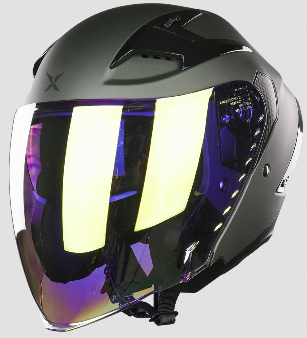 Casco Jet 3/4 De Moto X-kov Quake Gris Mate