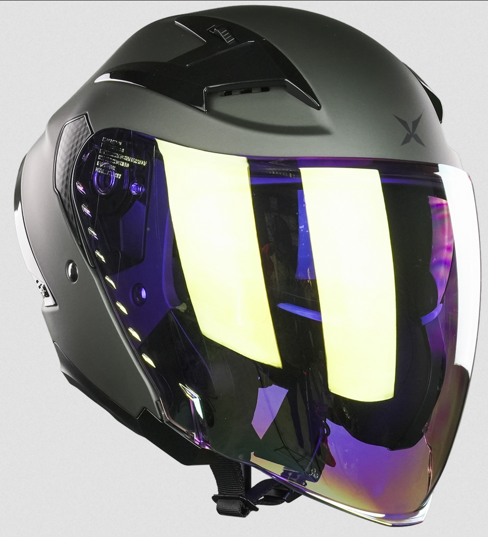 Casco Jet 3/4 De Moto X-kov Quake Gris Mate