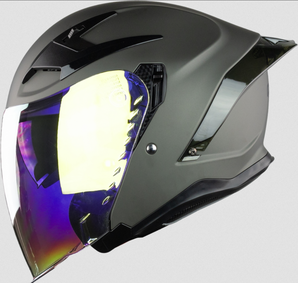 Casco Jet 3/4 De Moto X-kov Quake Gris Mate