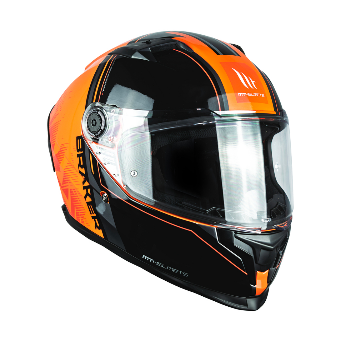 Casco De Moto Mt Helmets Braker Sv Charm C4 Naranja/ Negro
