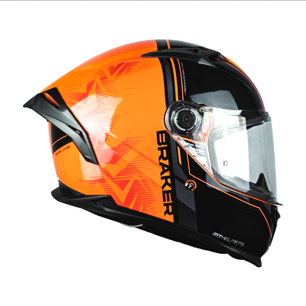 Casco De Moto Mt Helmets Braker Sv Charm C4 Naranja/ Negro