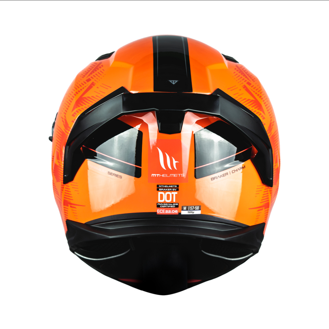 Casco De Moto Mt Helmets Braker Sv Charm C4 Naranja/ Negro