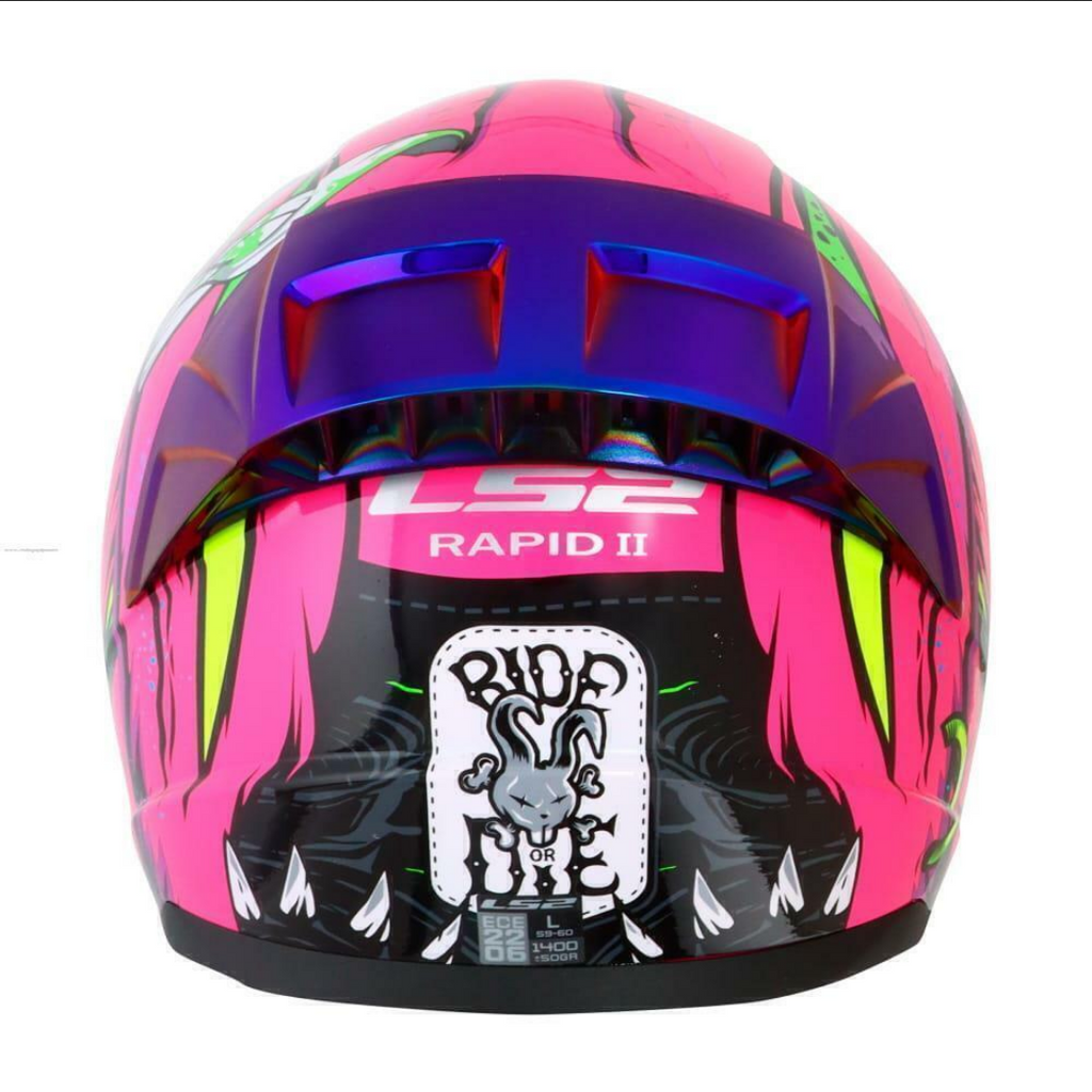 Casco De Moto Ls2 Ff353 Rapid 2 Bapass Rosa/ Verde