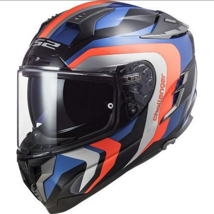 Casco Moto Ls2 Ff327 Challenger Hpfc Galatic Azul/ Naranja