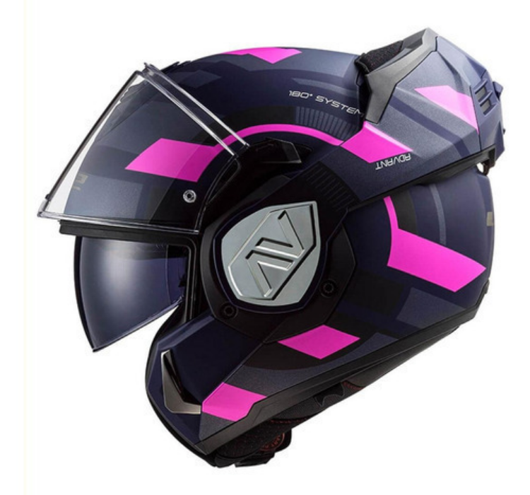 Casco Abatible De Moto Ls2 Ff906 Advant Velum Rosa/ Azul