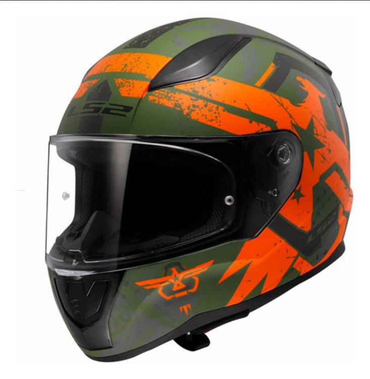 Casco Para Moto Ls2 Rapid 2 Thunder Birds Naranja/ Verd