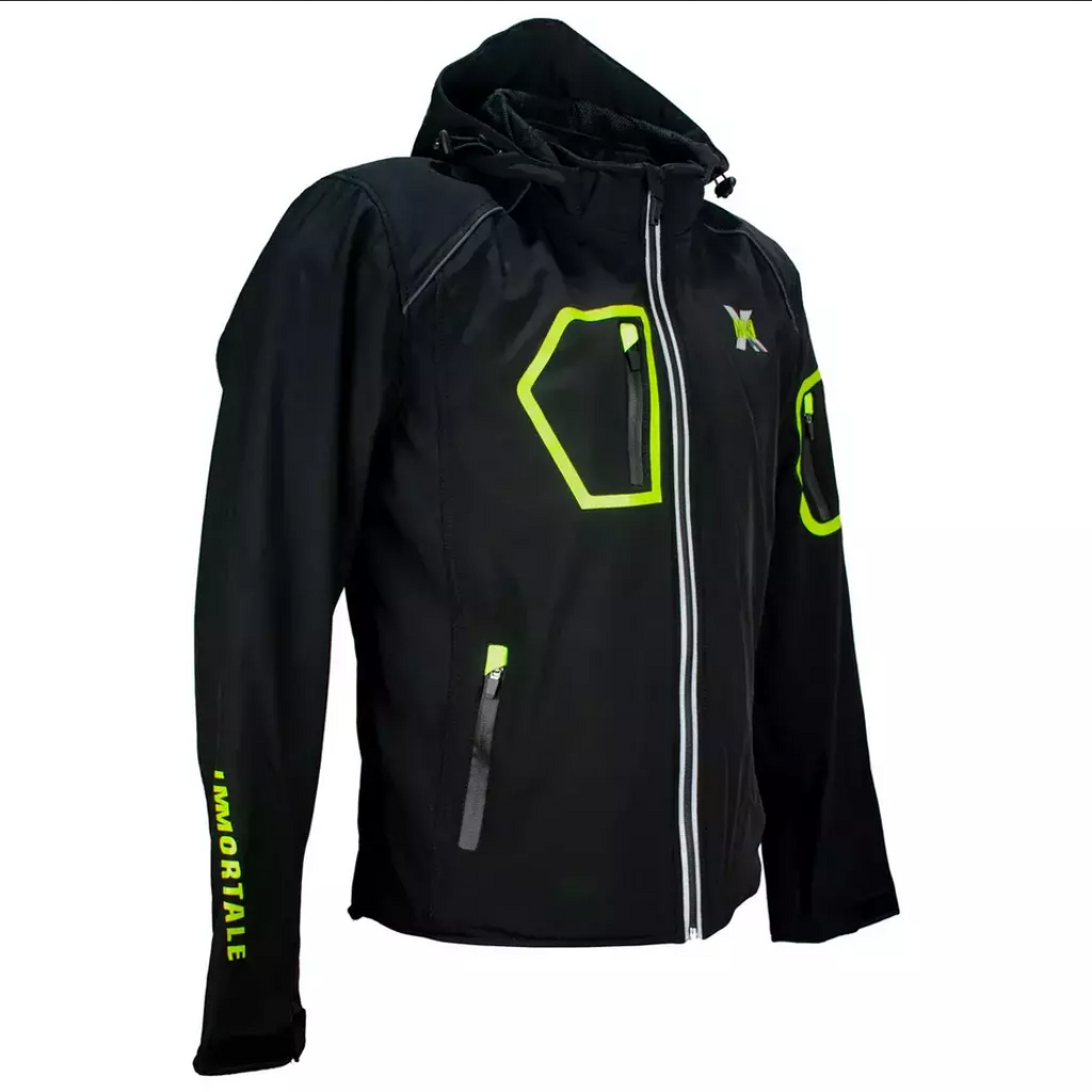 Chamarra Para Moto Immortale Lumion Negro / Hivis