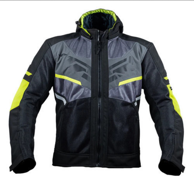 Chamarra Para Moto Kov Hyper Negro/ Hivis Con Protección