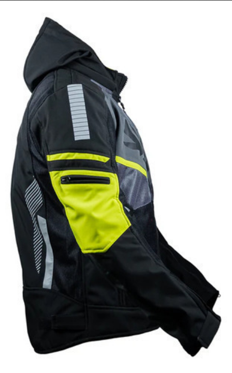 Chamarra Para Moto Kov Hyper Negro/ Hivis Con Protección