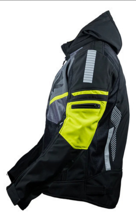 Chamarra Para Moto Kov Hyper Negro/ Hivis Con Protección