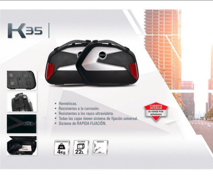 Maletas Laterales Kohl Para Moto Universales Con Bases 22 Lt