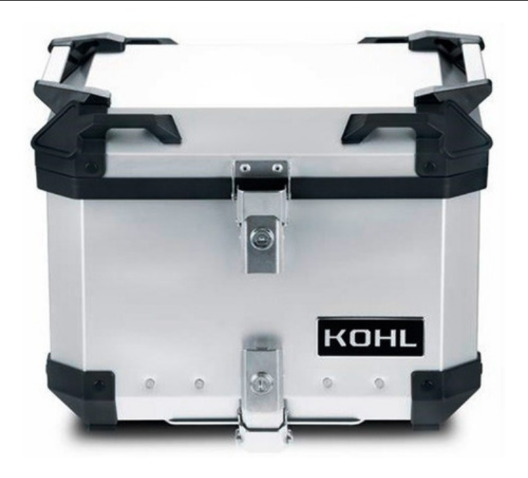 Maletero Aluminio Moto Kohl Plata Cubierta Interior 40 Lts