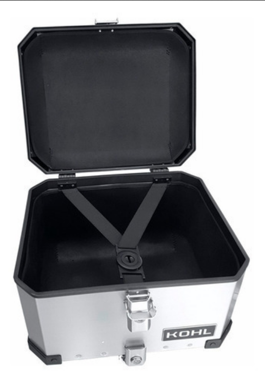 Maletero Aluminio Moto Kohl Plata Cubierta Interior 40 Lts