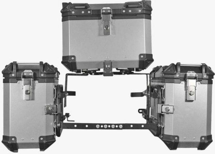 Maletas Moto Universales Plata Aluminio Con Bases De Regalo