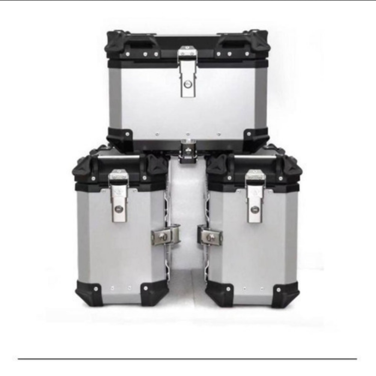 Maletas Moto Universales Plata Aluminio Con Bases De Regalo