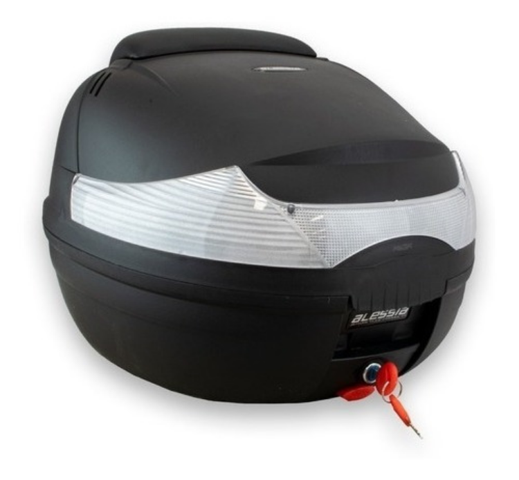 Maleta Top Case Moto Alessia Negro 33 L + Respaldo De Regalo