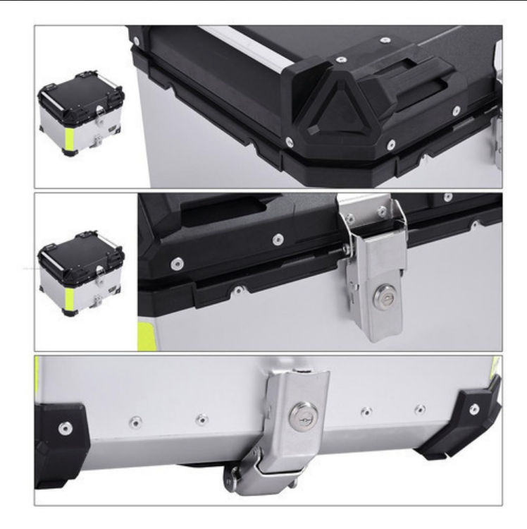 Maletero Trasero Para Moto R7 De Aluminio Plata 45lts