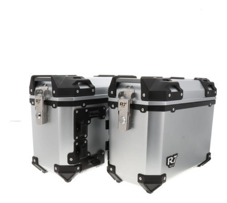 Maletas Laterales Para Moto R7 V-33 Plata Aluminio 28lt