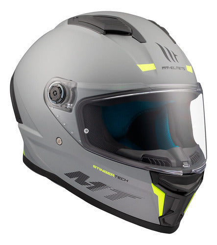 Casco Para Moto Mt Helmets Stinger 2 Gris Mate Certificado
